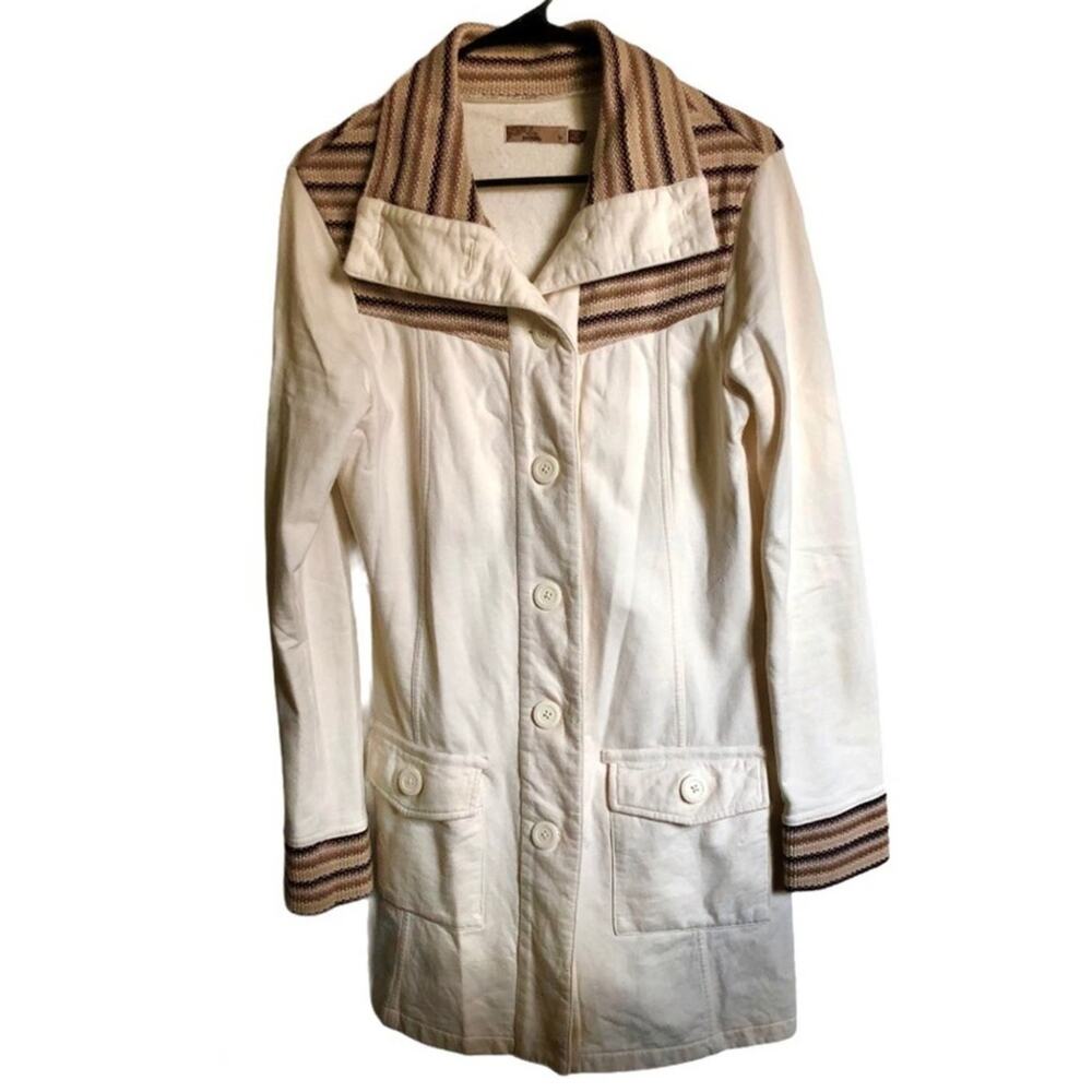 PrAna 100% cotton Rowen Knit Button Front Jacket Coat Medium - Picture 3 of 8